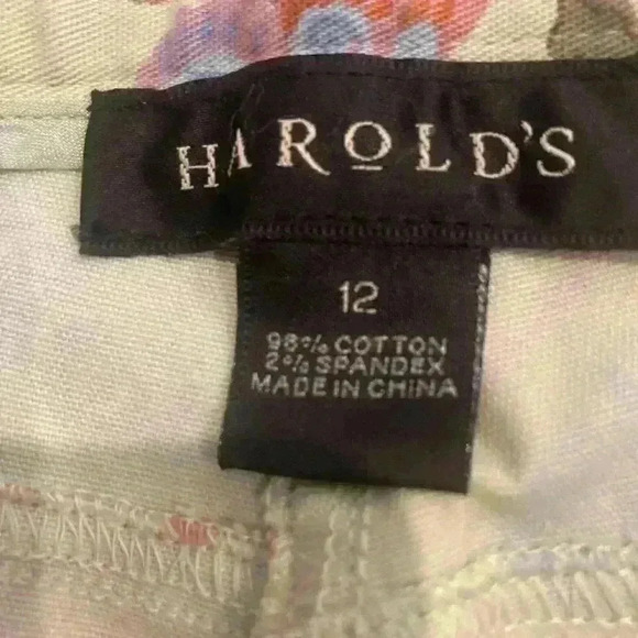 VINTAGE Harold's Floral Ponte Pants IMMACULATE condition size 12 - Picture 4 of 6